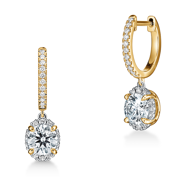 Ellipse Diamond Leaverback Earrings