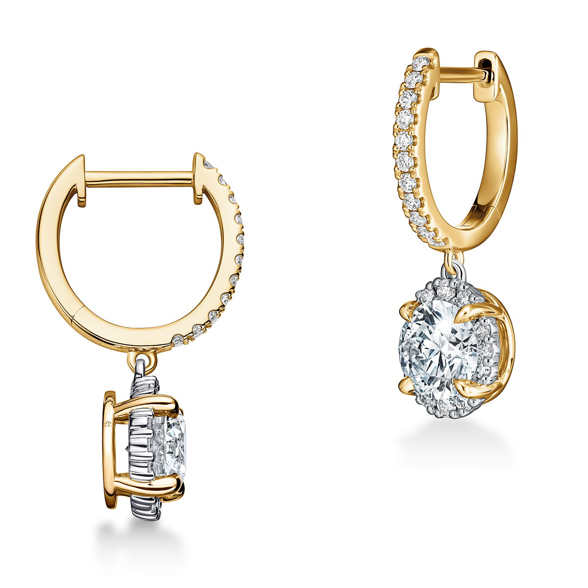Ellipse Diamond Leaverback Earrings