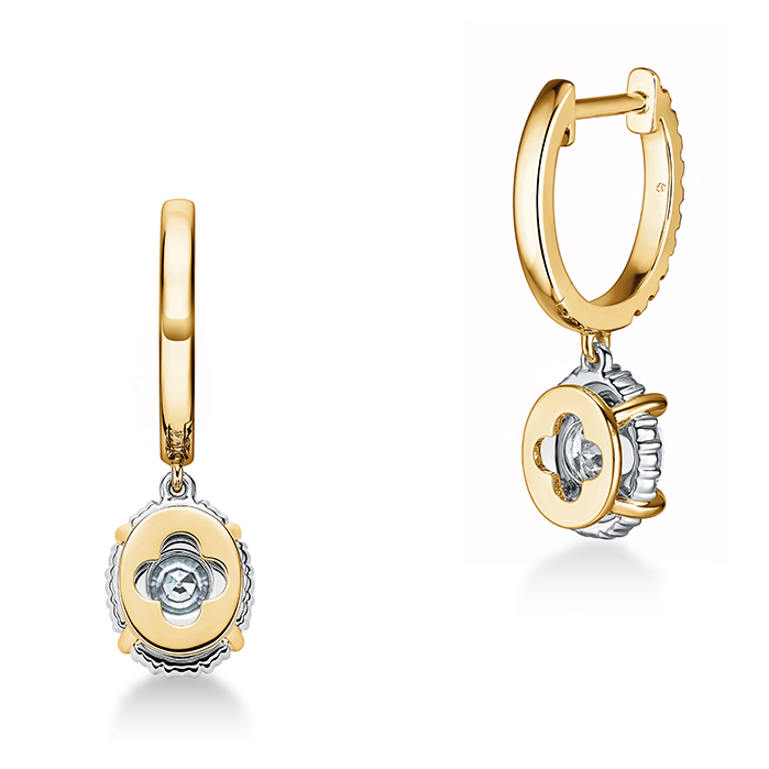 Ellipse Diamond Leaverback Earrings