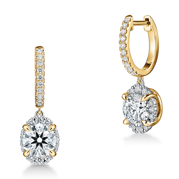Ellipse Diamond Leaverback Earrings