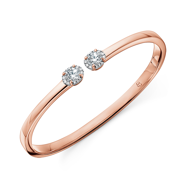 Ellipse Diamond Open Bangle