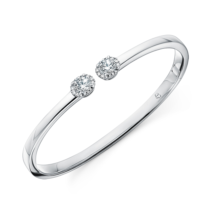 Ellipse Diamond Open Bangle