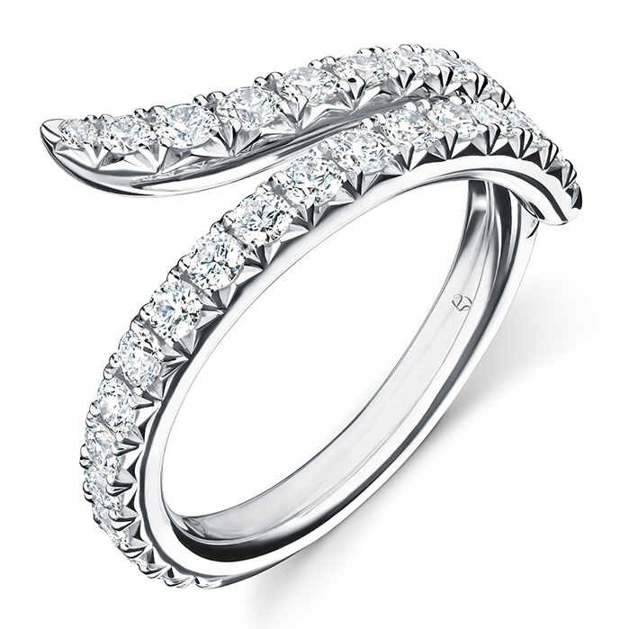 Vela Double Row Pavé Ring