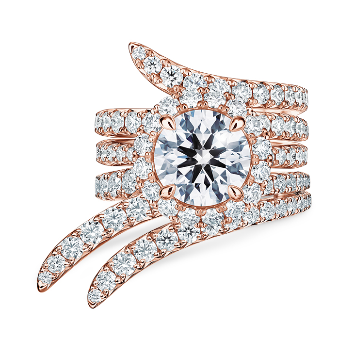 Vela Double Row Pavé Ring