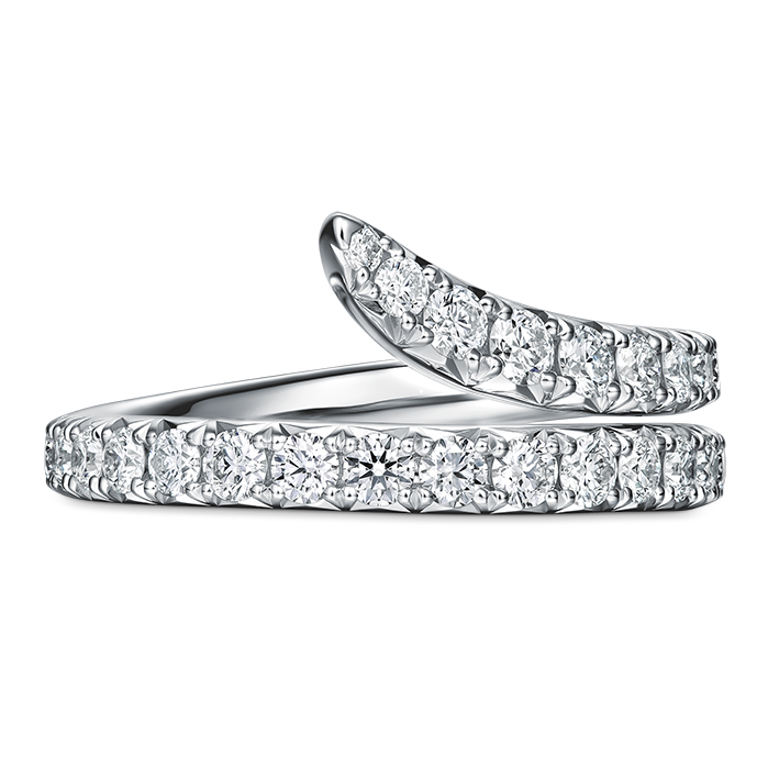 Vela Double Row Pavé Ring
