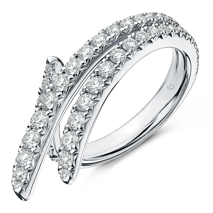 Vela Triple Row Pavé Ring