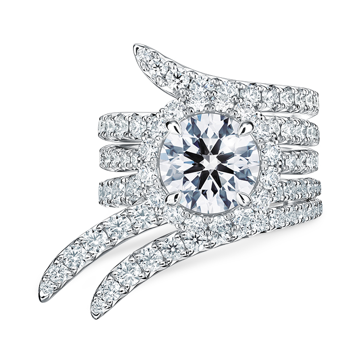 Vela Triple Row Pavé Ring