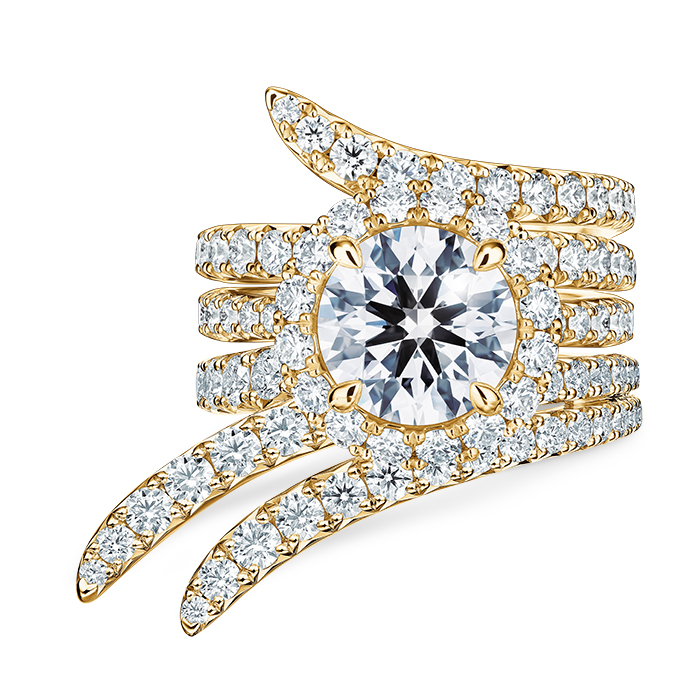 Vela Triple Row Pavé Ring